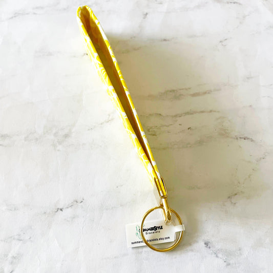 Lemon Slices Key Fob Wristlet, 6.5in Wristlet Lanyard, Keychain Wristlet, Handmade Lanyard, SummerStyle Bracelets