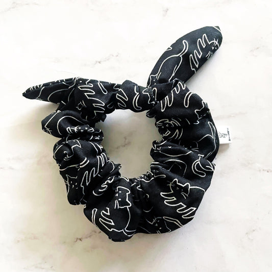 Black Cat Bow Scrunchie, Cat Lover Gift, Hair Accessories, Bow Hair Tie, SummerStyle Bracelets