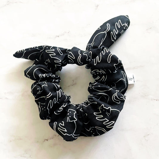 Black Cat Bow Scrunchie, Cat Lover Gift, Hair Accessories, Bow Hair Tie, SummerStyle Bracelets
