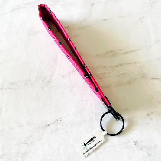 Watermelon Seeds Key Fob Wristlet, 6.5in Wristlet Lanyard, Keychain Wristlet, Handmade Lanyard, SummerStyle Bracelets