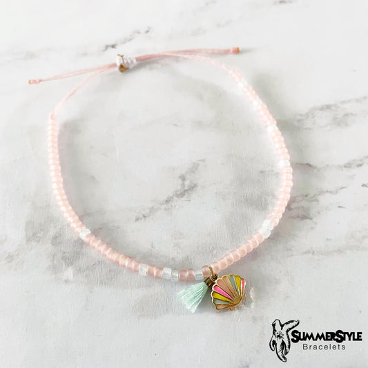 Mermaid Dreams Adjustable Waterproof Bracelet Set, Seashell Bracelets, Surf Jewelry, SummerStyle Bracelets