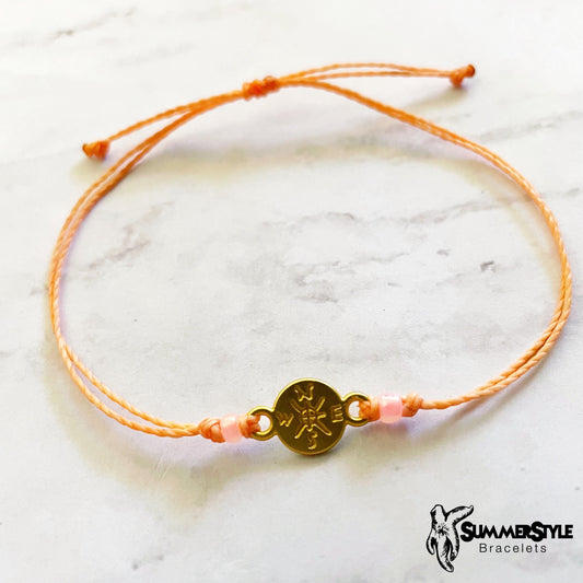 Golden Compass Custom Adjustable Waterproof Bracelet, Outdoor Bracelet, Adventure Jewelry, SummerStyle Bracelets