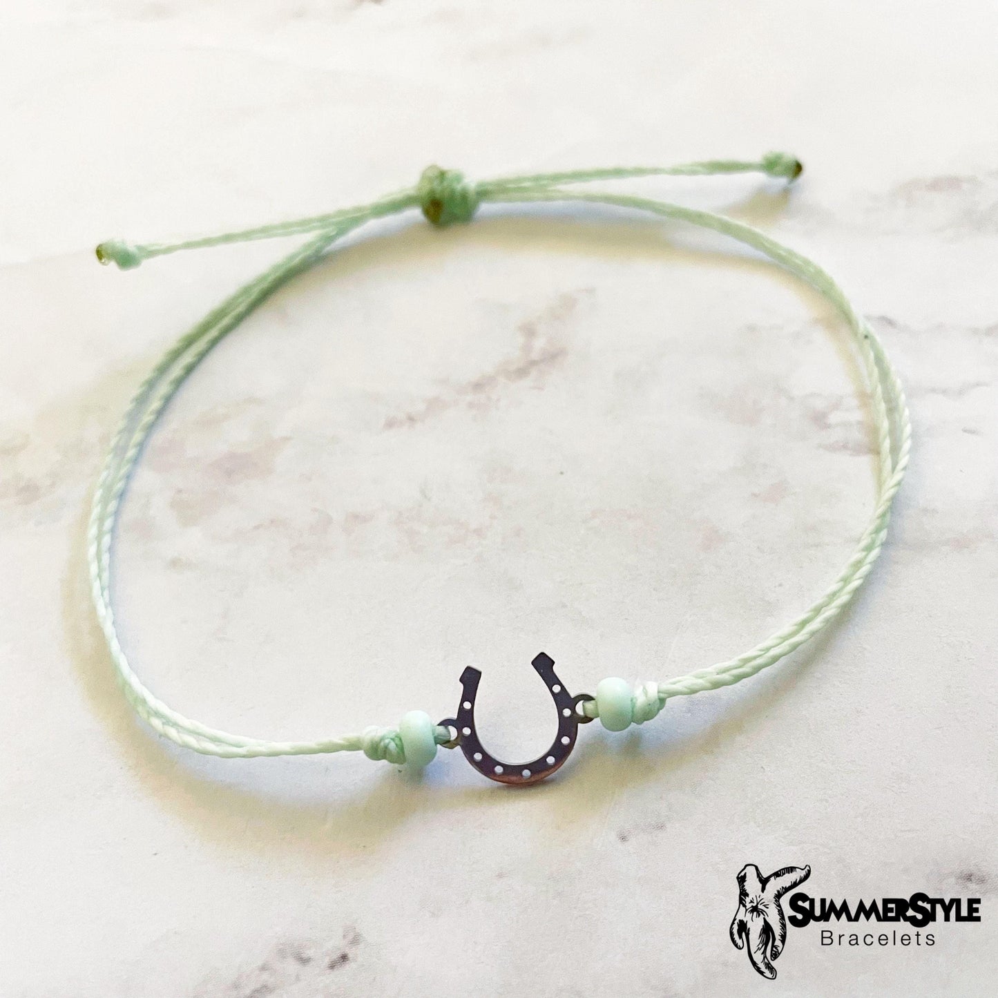Horseshoe Custom Adjustable Waterproof Bracelet, Lucky Bracelet, Western Jewelry, SummerStyle Bracelets