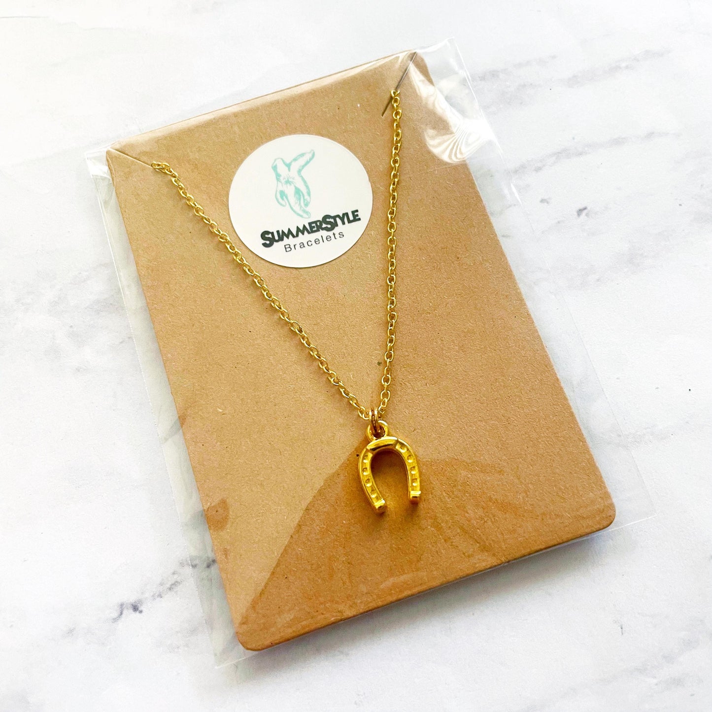 Golden Horseshoe Charm Necklace, Western Jewelry, Cowgirl Necklace, SummerStyle Bracelets