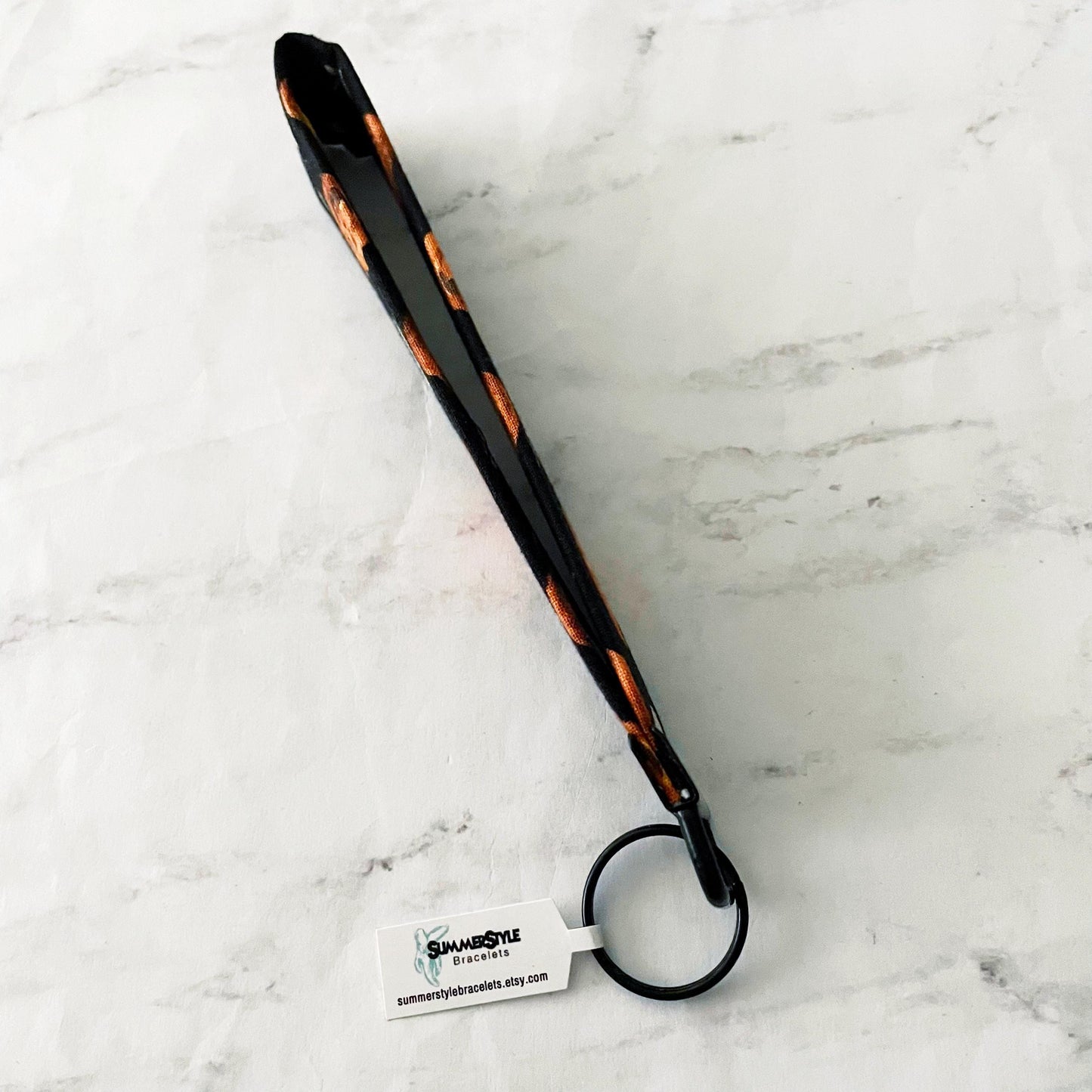 Midnight Pumpkins Key Fob Wristlet, Wristlet Keychain, Halloween Wristlet, Handmade Lanyard, SummerStyle Bracelets