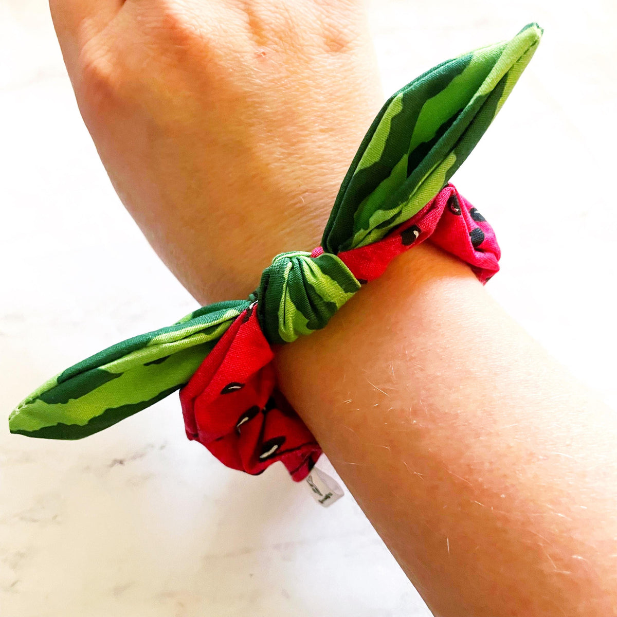 Watermelon Duo Scrunchie, Scrunched Bow Hair Tie, Hair Bow, Watermelon Gift, Hair Accessories, Bow Hair Tie, SummerStyle Bracelets