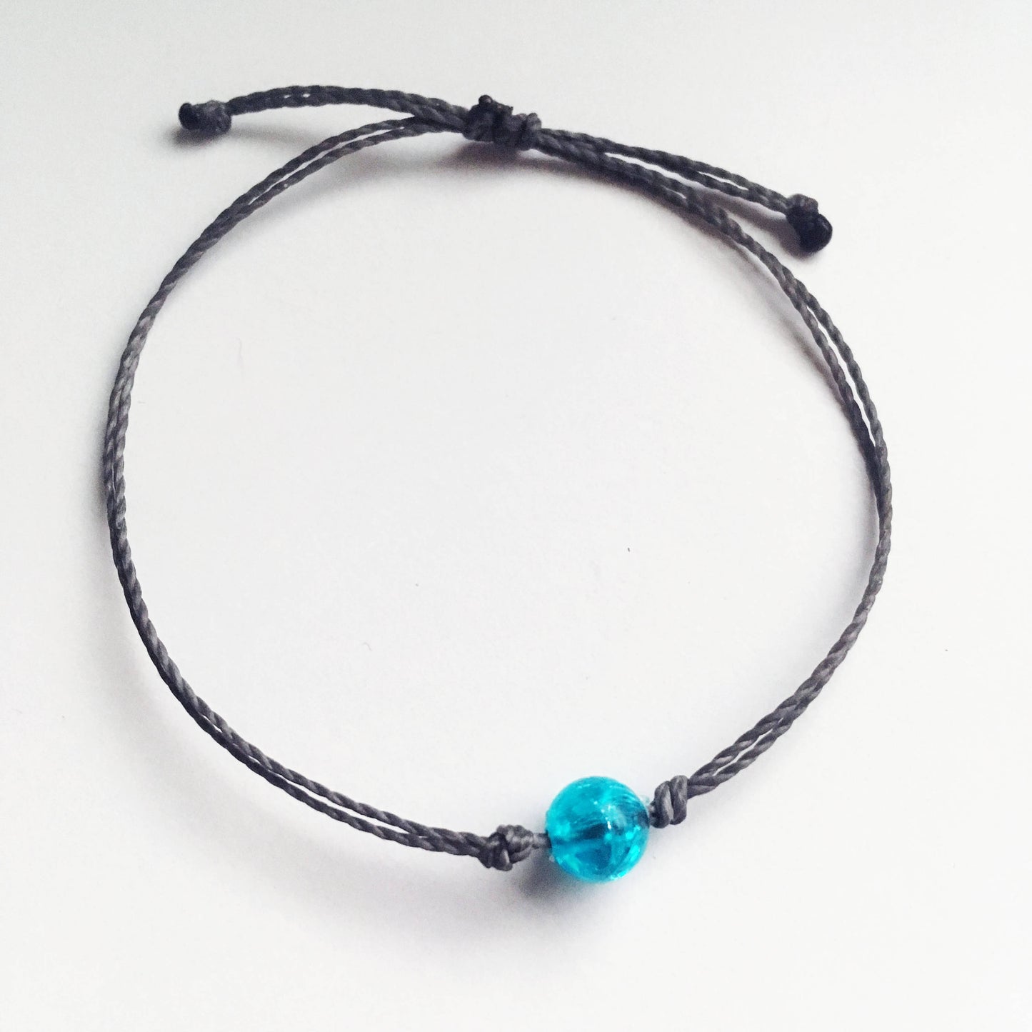 Ocean Crystal Adjustable Waterproof Bracelet, Ocean Bracelet, Ocean Jewelry, Wax Cord Bracelet, Waterproof Cord