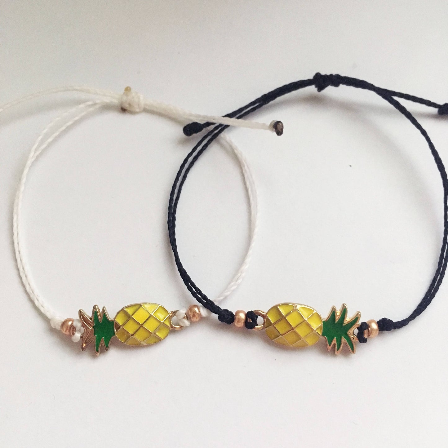 Pineapple Adjustable Waterproof Bracelet, Pineapple Bracelet, Pineapple Jewelry, Wax Cord Bracelet, Waterproof Cord