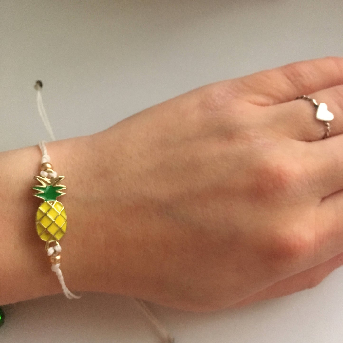 Pineapple Adjustable Waterproof Bracelet, Pineapple Bracelet, Pineapple Jewelry, Wax Cord Bracelet, Waterproof Cord