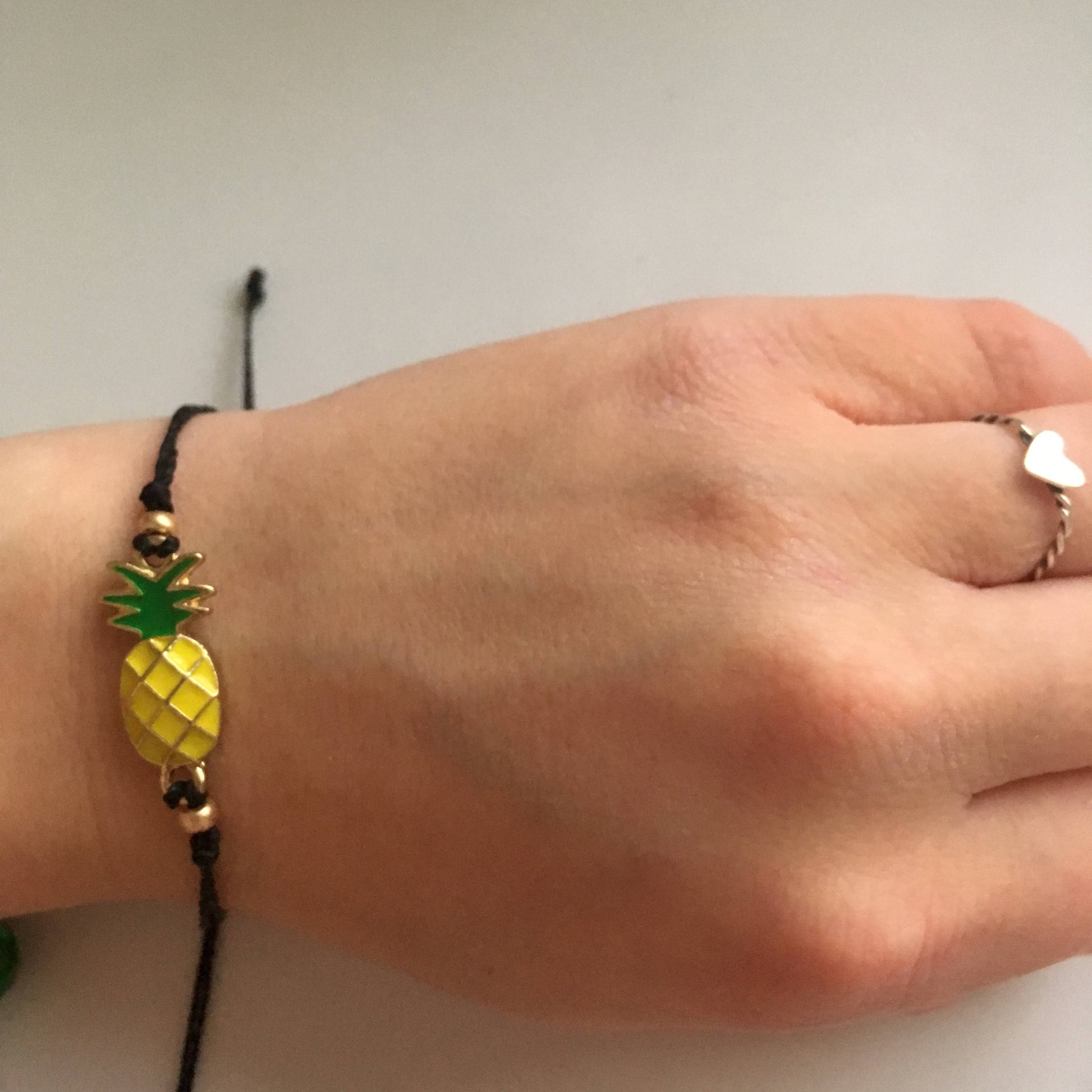 Pineapple Adjustable Waterproof Bracelet, Pineapple Bracelet, Pineapple Jewelry, Wax Cord Bracelet, Waterproof Cord