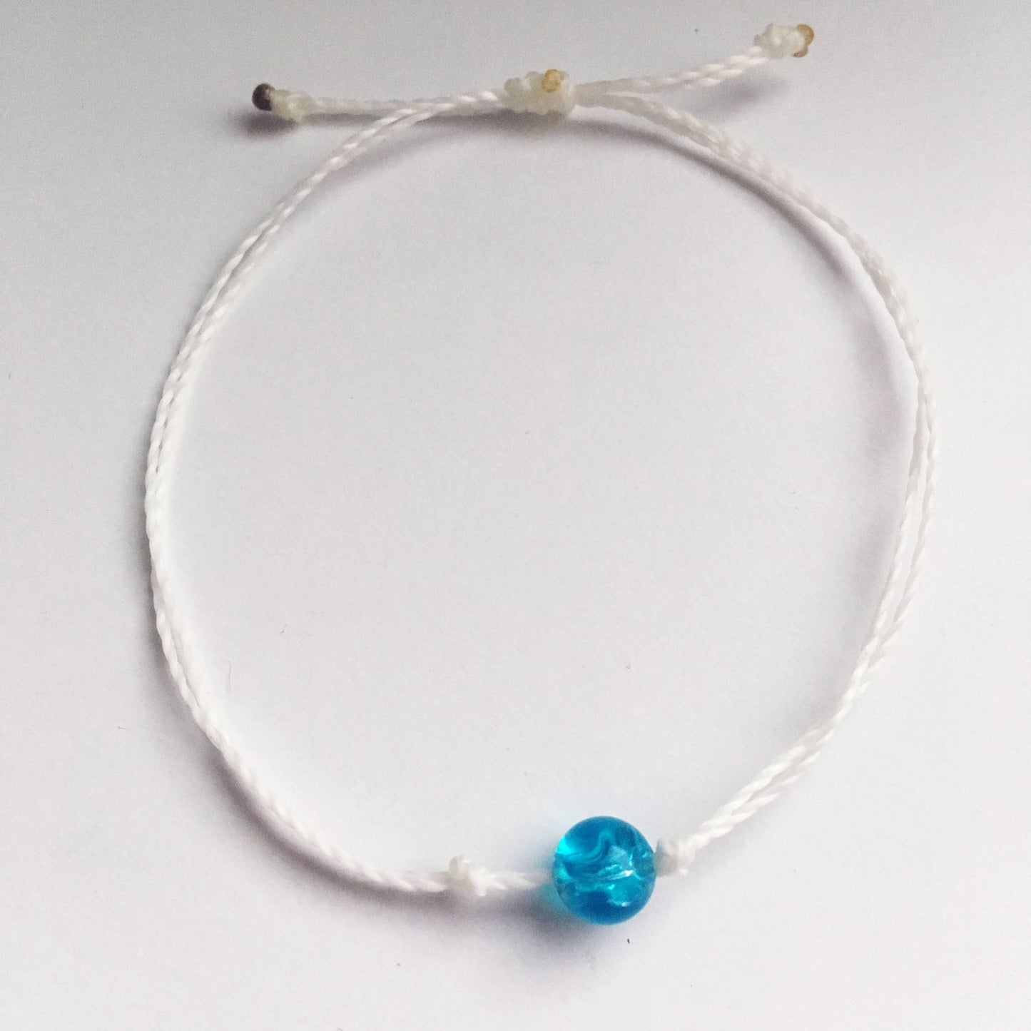 Ocean Crystal Adjustable Waterproof Bracelet, Ocean Bracelet, Ocean Jewelry, Wax Cord Bracelet, Waterproof Cord