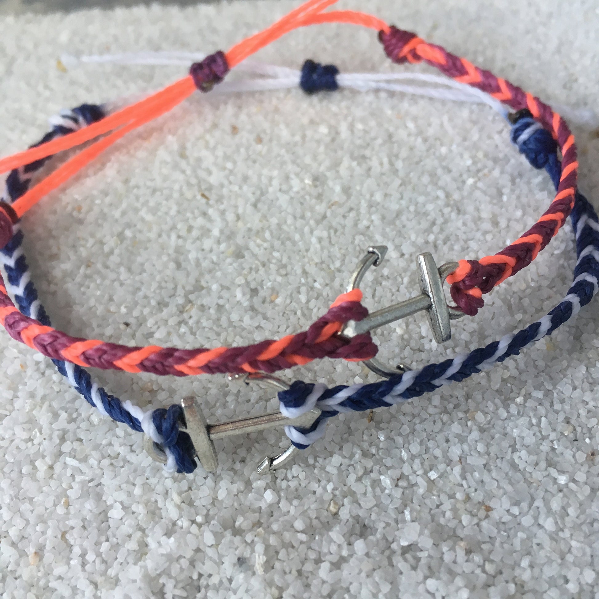 Chevron Anchor Custom Adjustable Waterproof Bracelet, Anchor Bracelet, Chevron Bracelet, Wax Cord Bracelet, Waterproof Cord