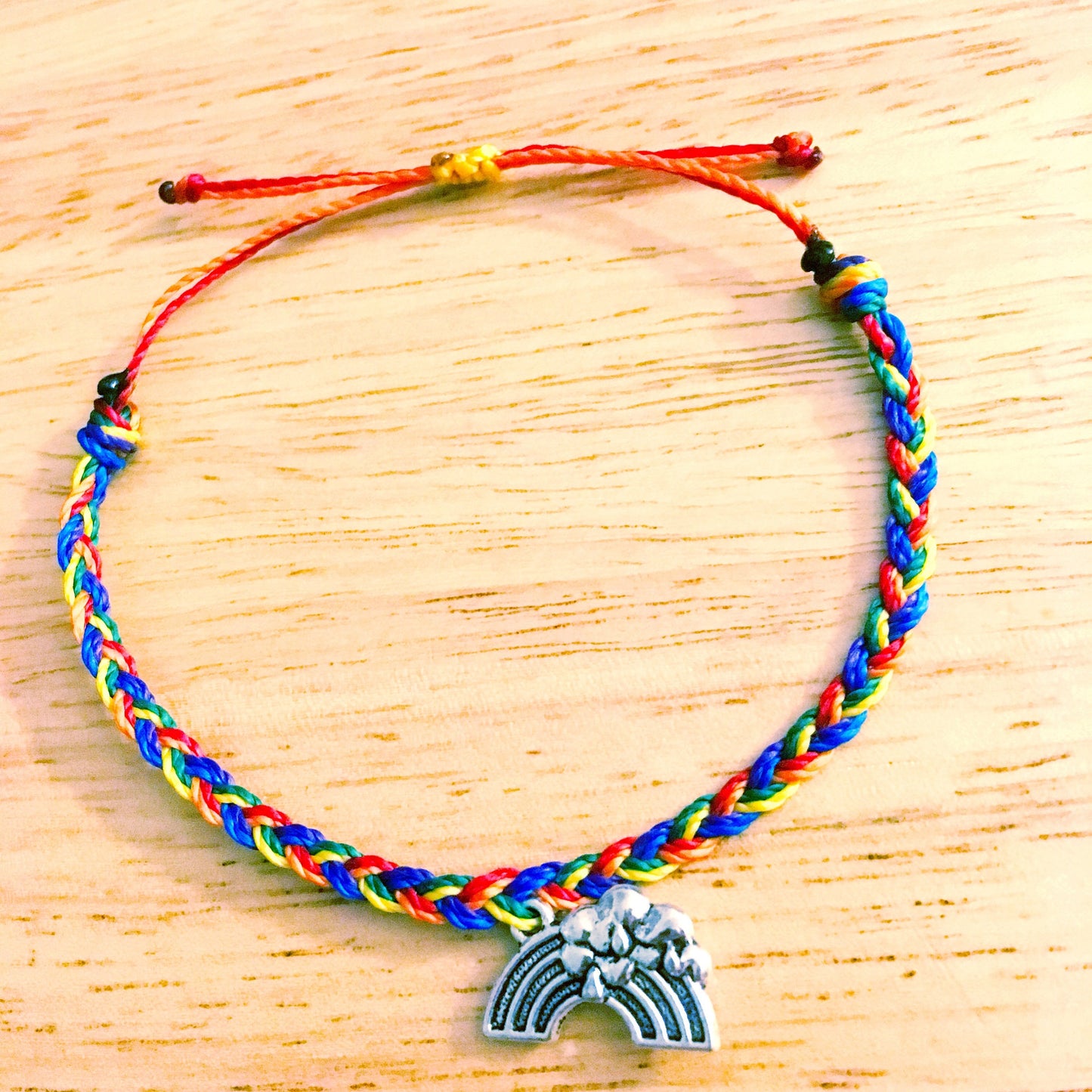 RAINBOW BABY Adjustable Waterproof Bracelet, Rainbow Baby Bracelet, Rainbow Baby Gift, Wax Cord Bracelet, Waterproof Cord