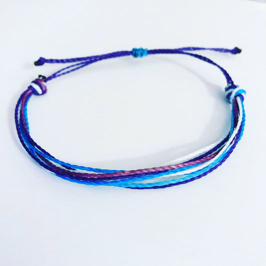 Multi-strand 5 Color Custom Waterproof Bracelet, String Bracelet, Multistrand Bracelet, Wax Cord Bracelet, Waterproof Cord