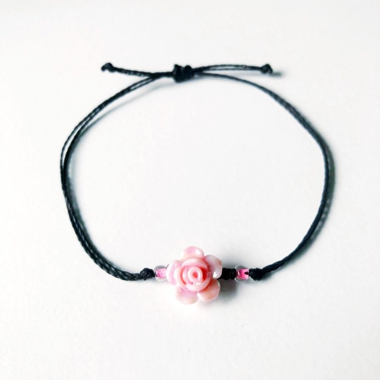 Rosette Custom Adjustable Waterproof Bracelet, Rosette Bracelet, Rose Jewelry, SummerStyle Bracelets