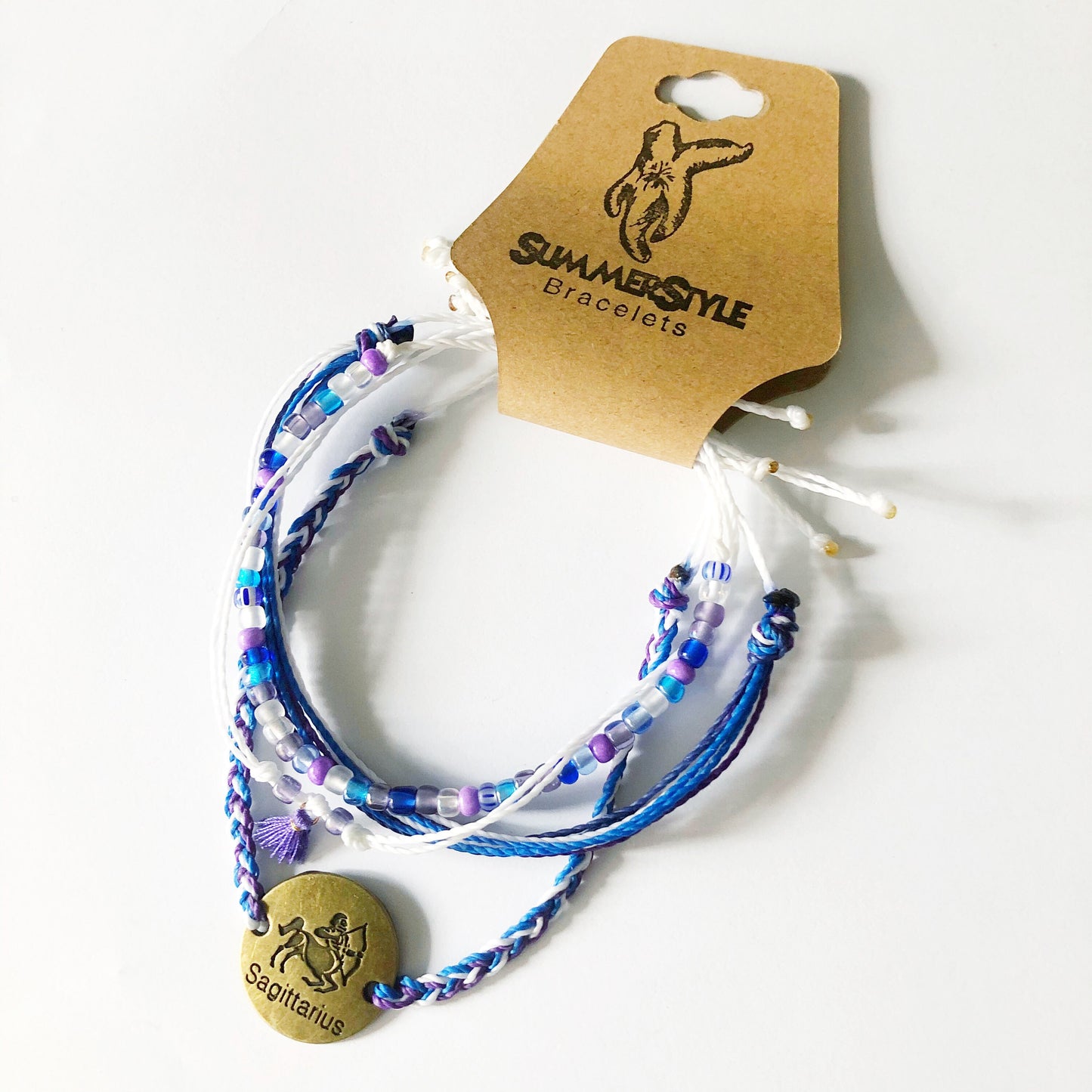 Sagittarius Zodiac Adjustable Waterproof Bracelet Pack, Sagittarius Bracelet, Zodiac Jewelry, Wax Cord Bracelet, Waterproof Cord