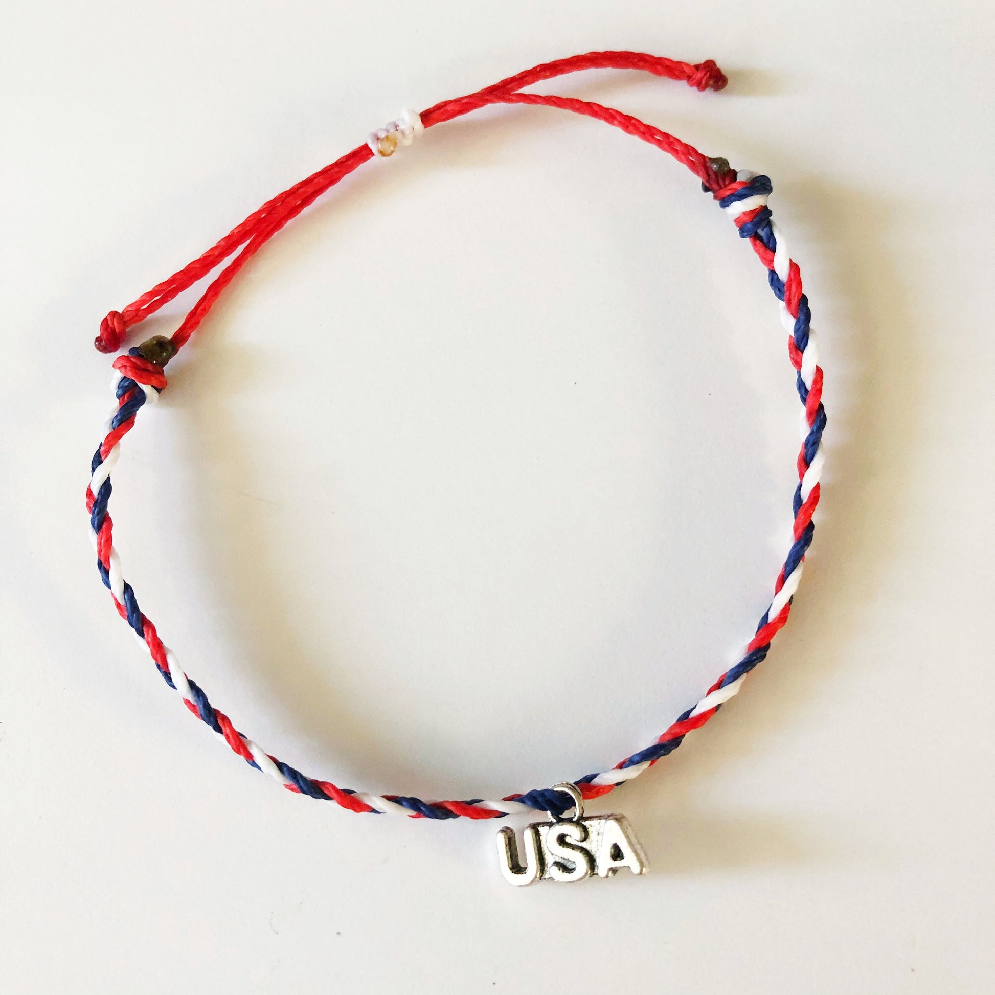 FOURTH OF JULY Patriotic Adjustable Water Resistant Bracelet Pack, Stars & Stripes Bracelet, Patriotic Jewelry, Waterproof Cord