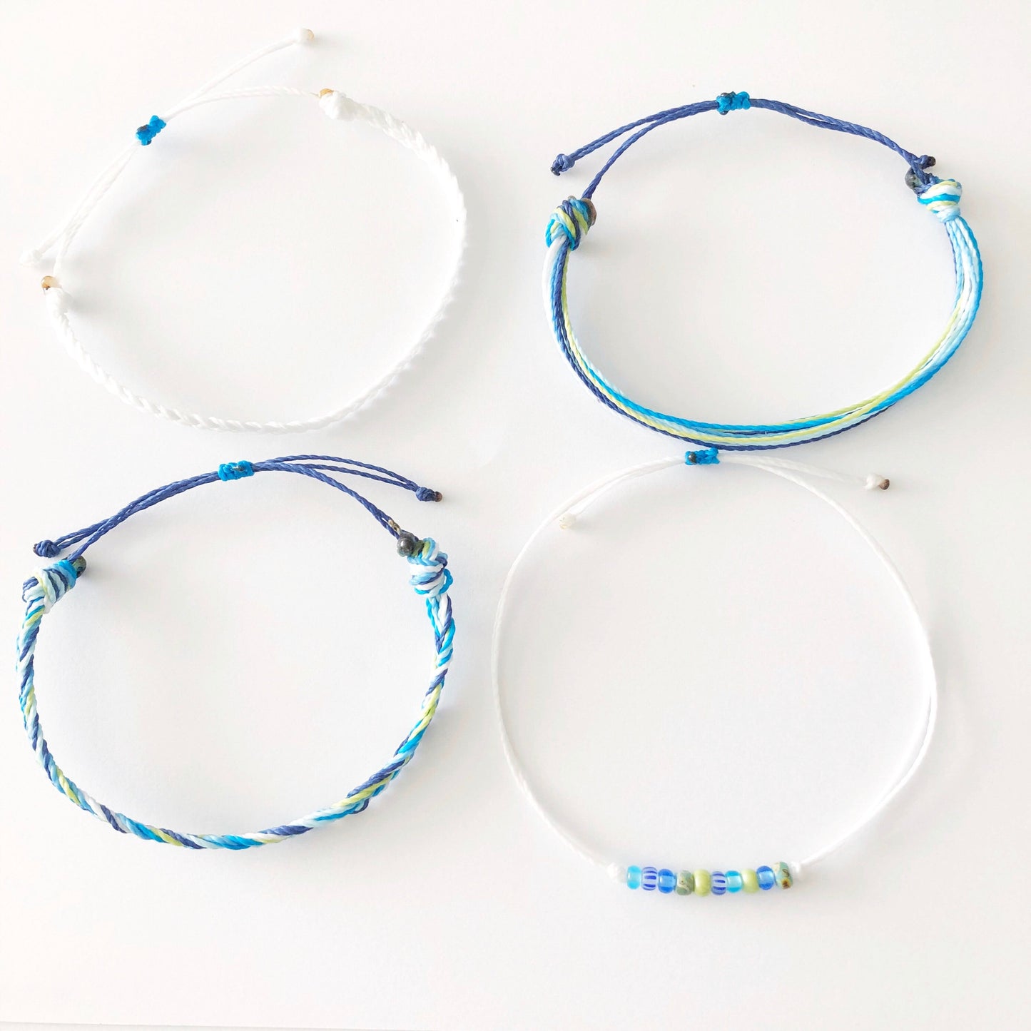 Braided & Beaded Custom Adjustable Waterproof Bracelet Pack, Braided Bracelet, String Bracelet, Wax Cord Bracelet, Waterproof Cord