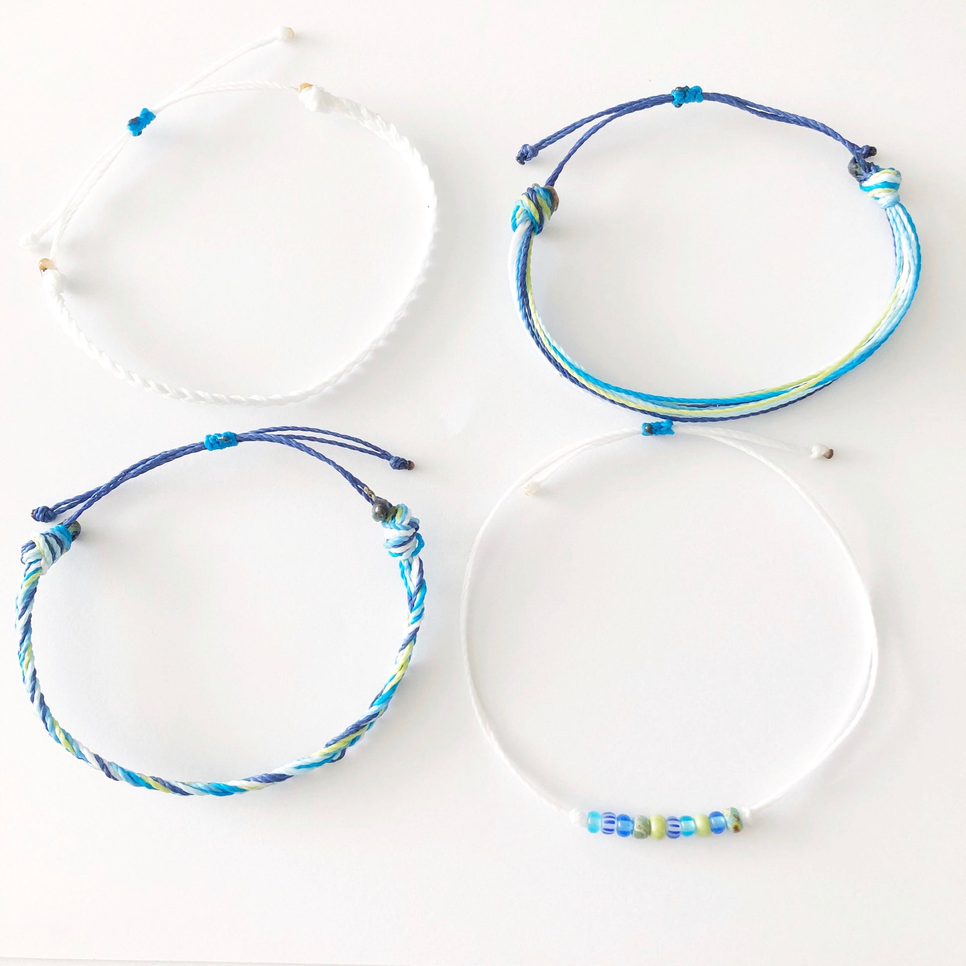 Braided & Beaded Custom Adjustable Waterproof Bracelet Pack, Braided Bracelet, String Bracelet, Wax Cord Bracelet, Waterproof Cord