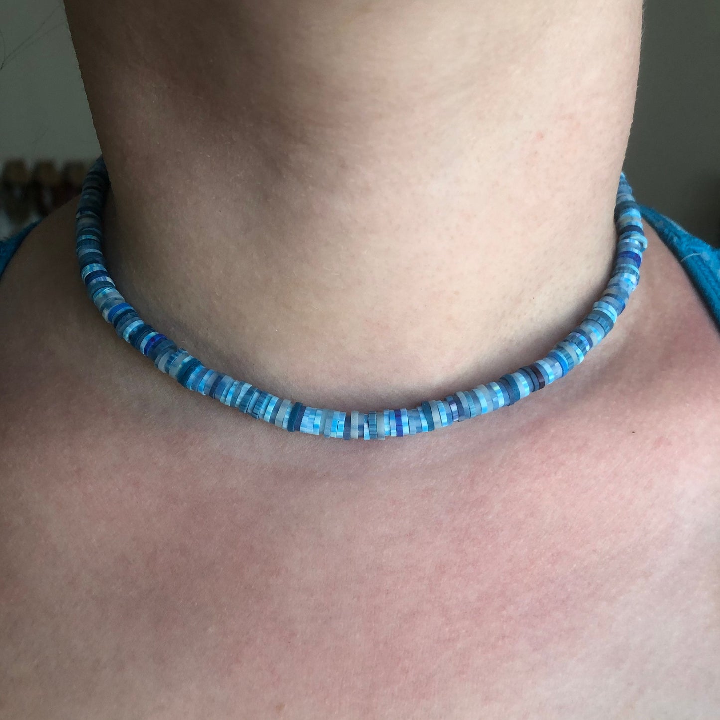 Ocean Mix Beaded Choker, Choker Necklace, Heishi Choker, Beach Jewelry, SummerStyle Bracelets