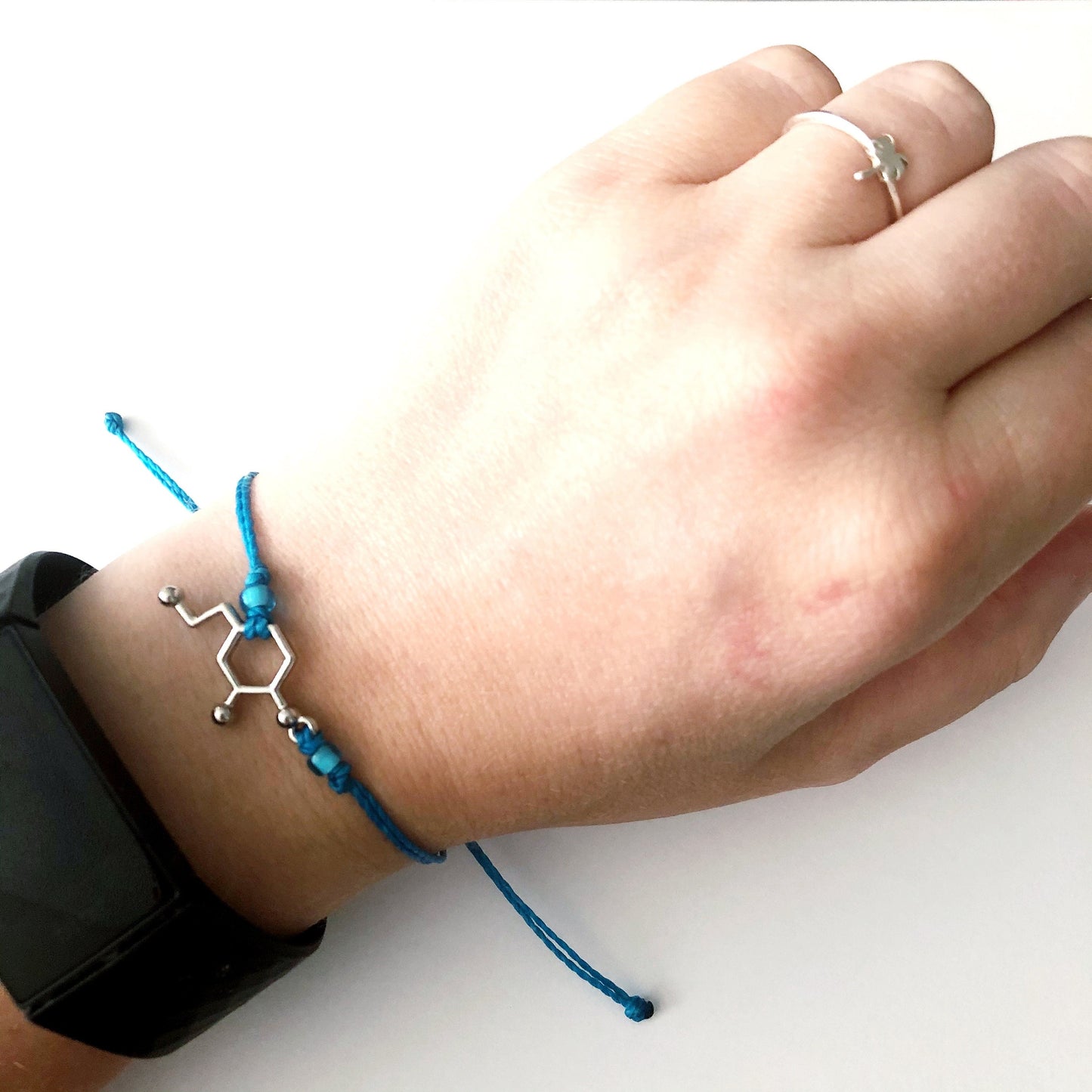 Dopamine Molecule Custom Adjustable Waterproof Bracelet, Molecule Bracelet, Chemistry Jewelry, Wax Cord Bracelet, SummerStyle Bracelets