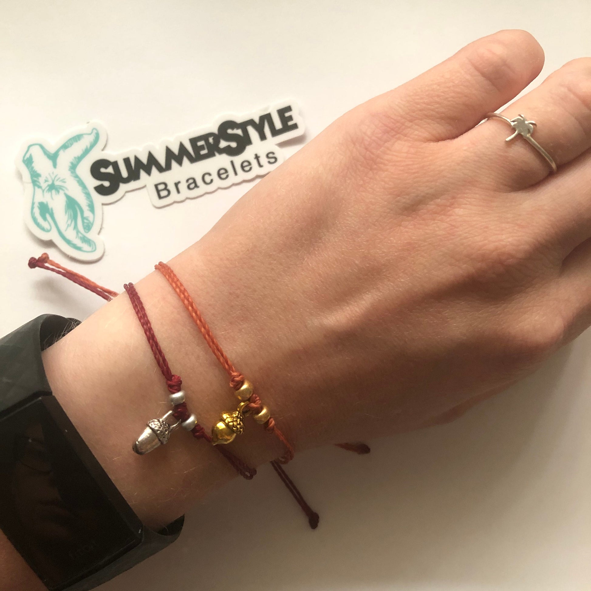 LIMITED EDITION Fall Acorn Adjustable Waterproof Bracelet, Acorn Bracelet, Autumn Jewelry, Wax Cord Bracelet, SummerStyle Bracelets