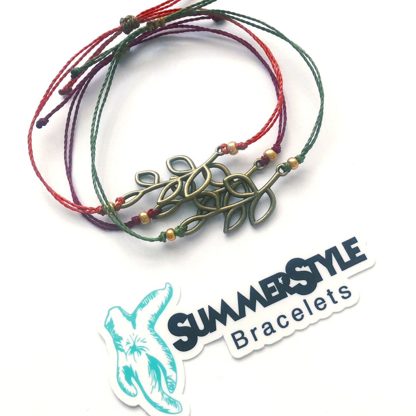 Fall Branch Adjustable Waterproof Bracelet, Branch Bracelet, Autumn Jewelry, Wax Cord Bracelet, SummerStyle Bracelets