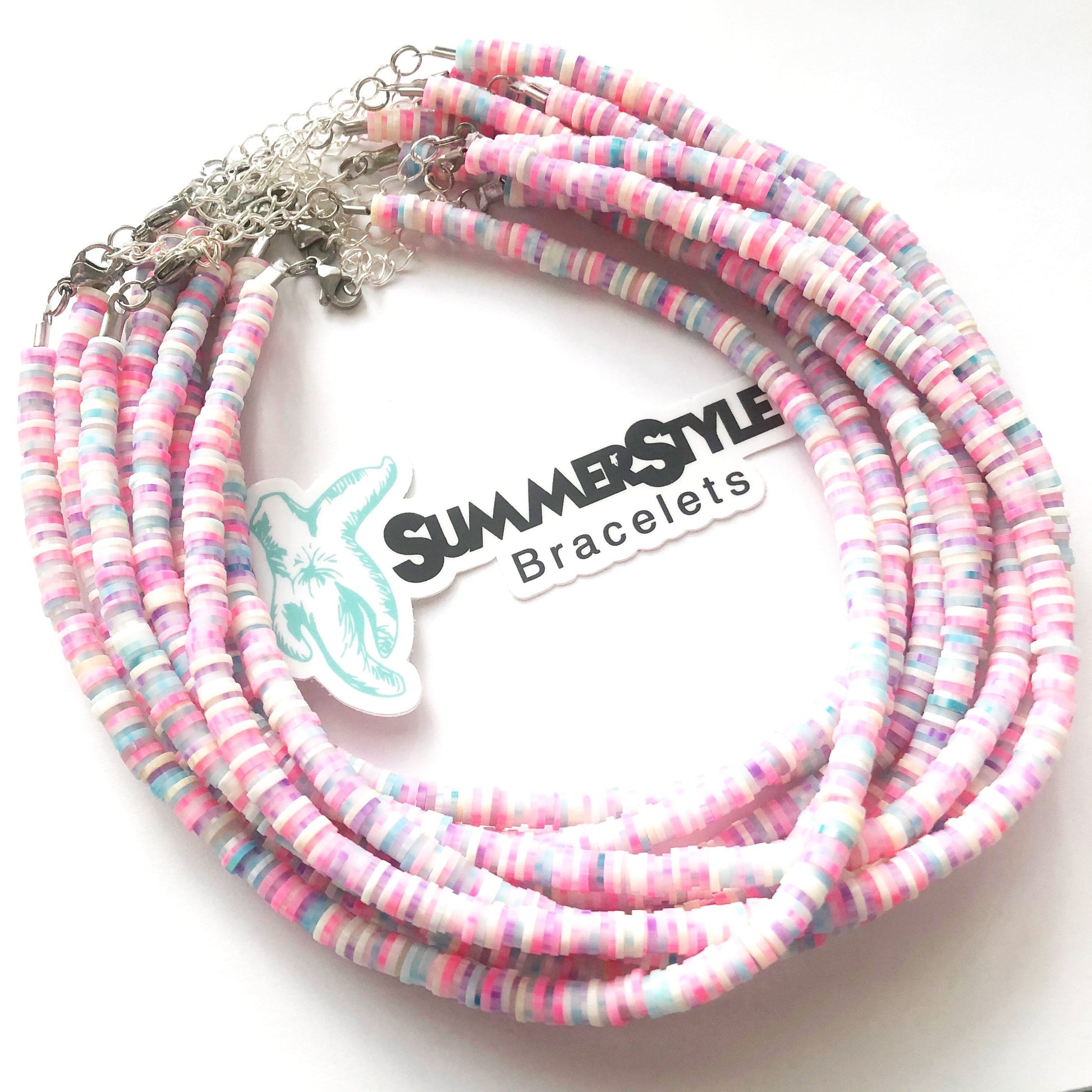 Tropical Pastel Beaded Choker, Choker Necklace, Heishi Choker, Beach Jewelry, SummerStyle Bracelets