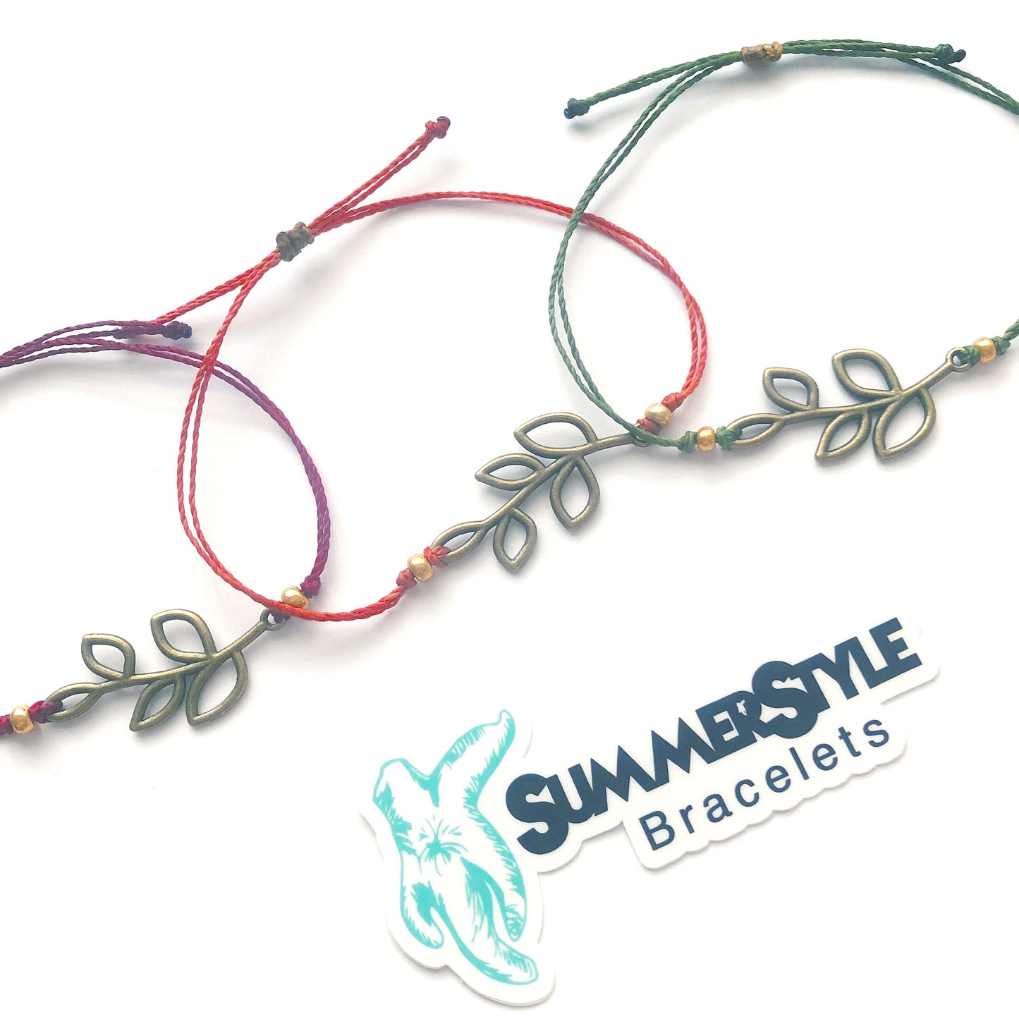 Fall Branch Adjustable Waterproof Bracelet, Branch Bracelet, Autumn Jewelry, Wax Cord Bracelet, SummerStyle Bracelets