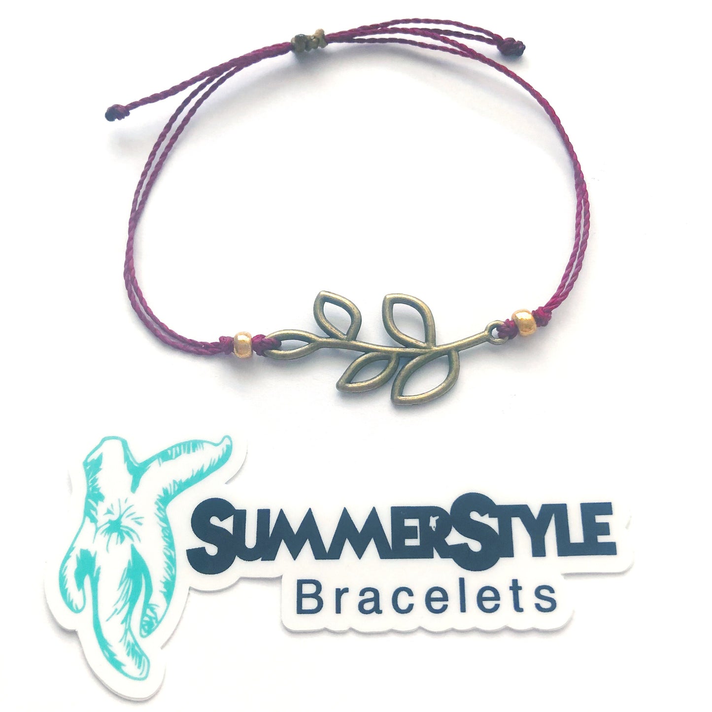 Fall Branch Adjustable Waterproof Bracelet, Branch Bracelet, Autumn Jewelry, Wax Cord Bracelet, SummerStyle Bracelets
