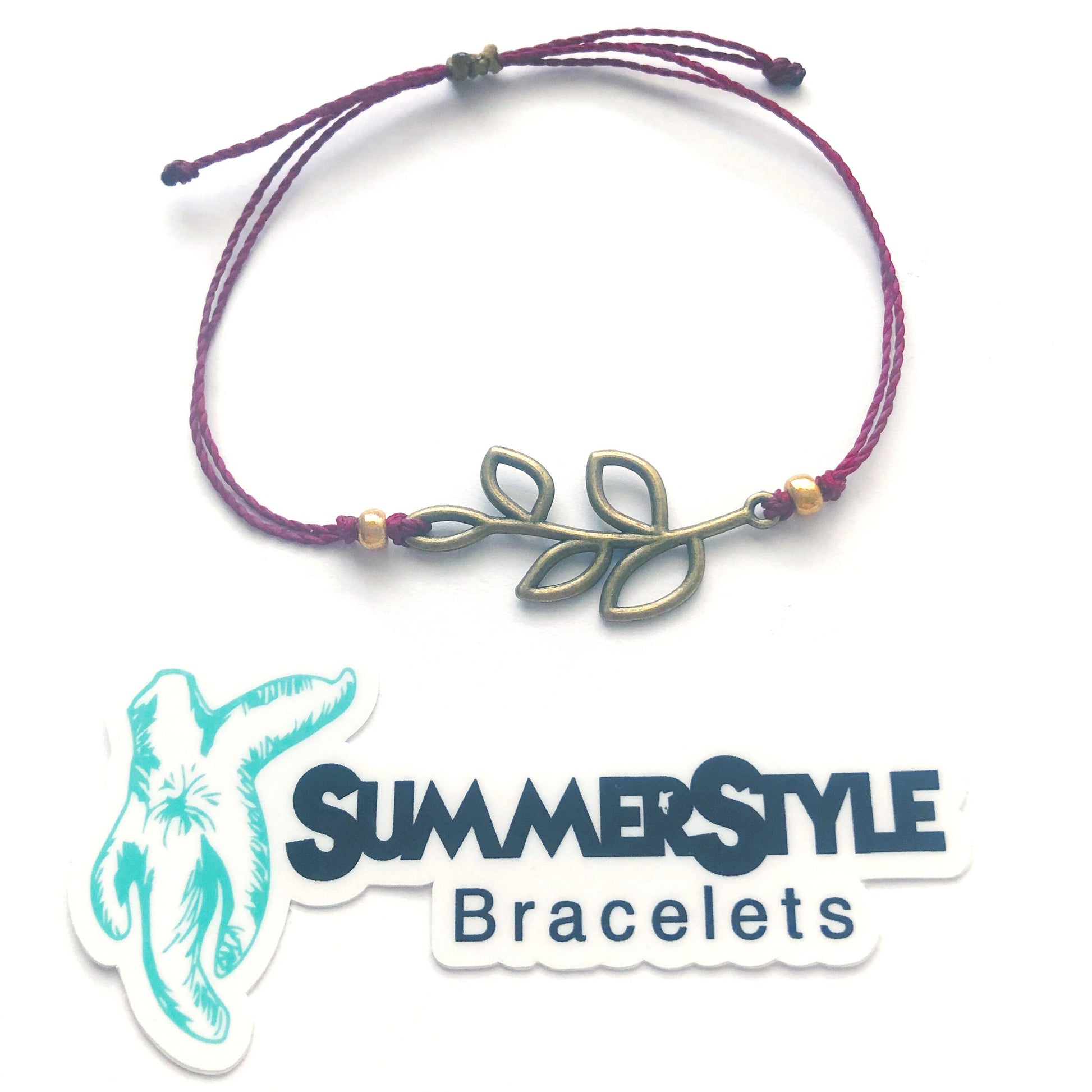 Fall Branch Adjustable Waterproof Bracelet, Branch Bracelet, Autumn Jewelry, Wax Cord Bracelet, SummerStyle Bracelets