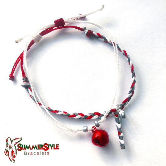 CHRISTMAS Candy Cane & Bell Bracelet Set | Christmas Bracelet | Holiday Bracelet | SummerStyle Bracelets