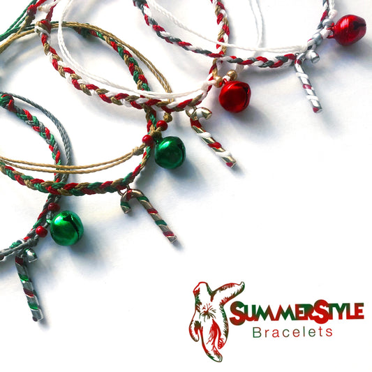 CHRISTMAS Candy Cane & Bell Bracelet Set | Christmas Bracelet | Holiday Bracelet | SummerStyle Bracelets