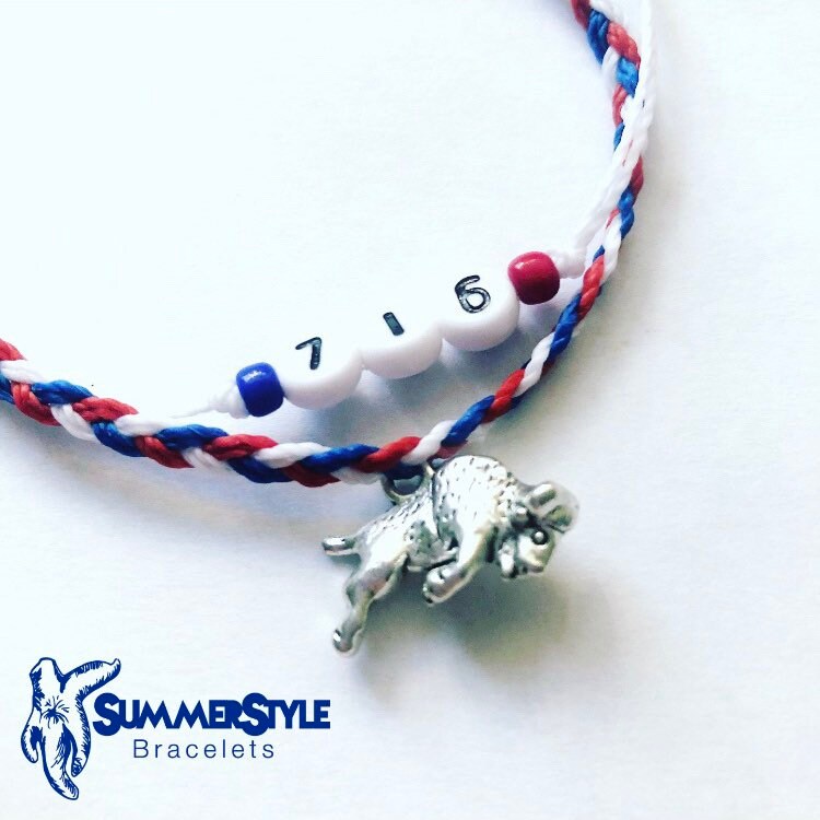 Buffalo Love Adjustable Waterproof Bracelet Pack, Buffalo NY Gift, Buffalo Bracelet, Wax Cord Bracelet, Waterproof Cord