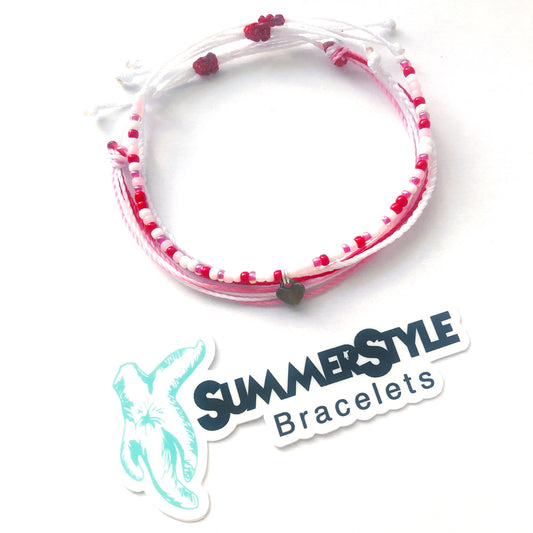 Be My Valentine Adjustable Waterproof Bracelet Pack | Valentine Bracelet | Valentine's Day Gift | Wax Cord Bracelet | Waterproof Cord