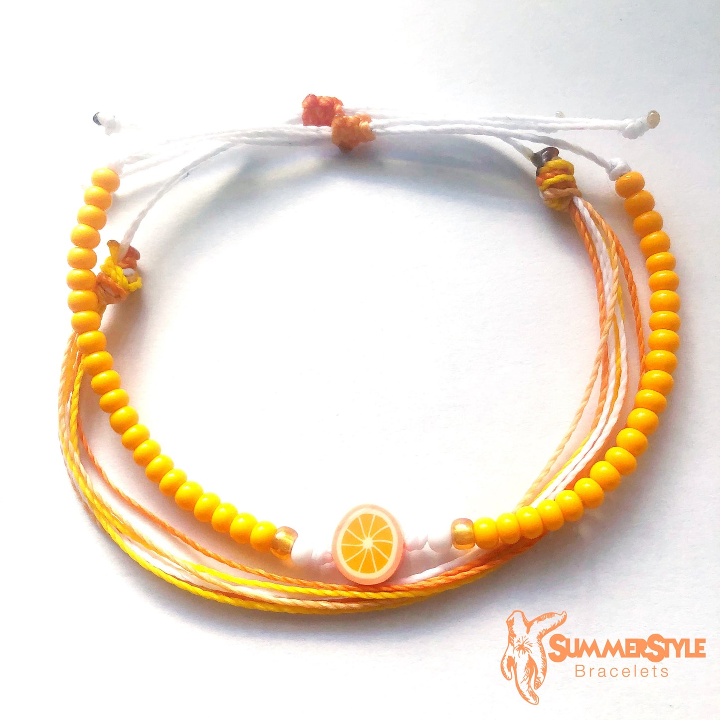 OJ in the AM Adjustable Waterproof Bracelet Pack, Orange Gift, Orange Bracelet, Wax Cord Bracelet, Waterproof Cord