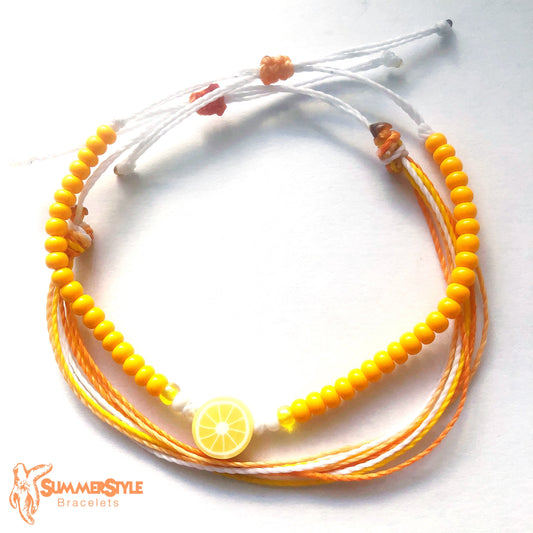 OJ in the AM Adjustable Waterproof Bracelet Pack, Orange Gift, Orange Bracelet, Wax Cord Bracelet, Waterproof Cord