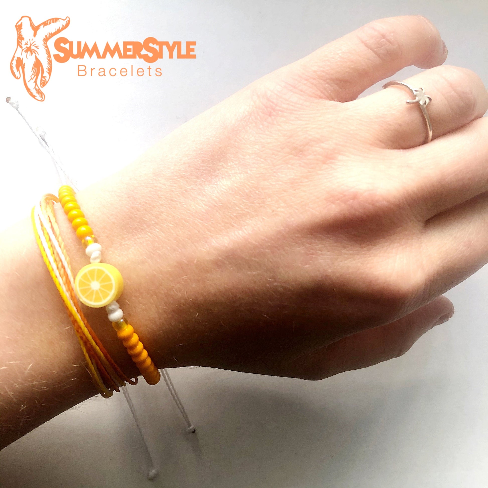 OJ in the AM Adjustable Waterproof Bracelet Pack, Orange Gift, Orange Bracelet, Wax Cord Bracelet, Waterproof Cord