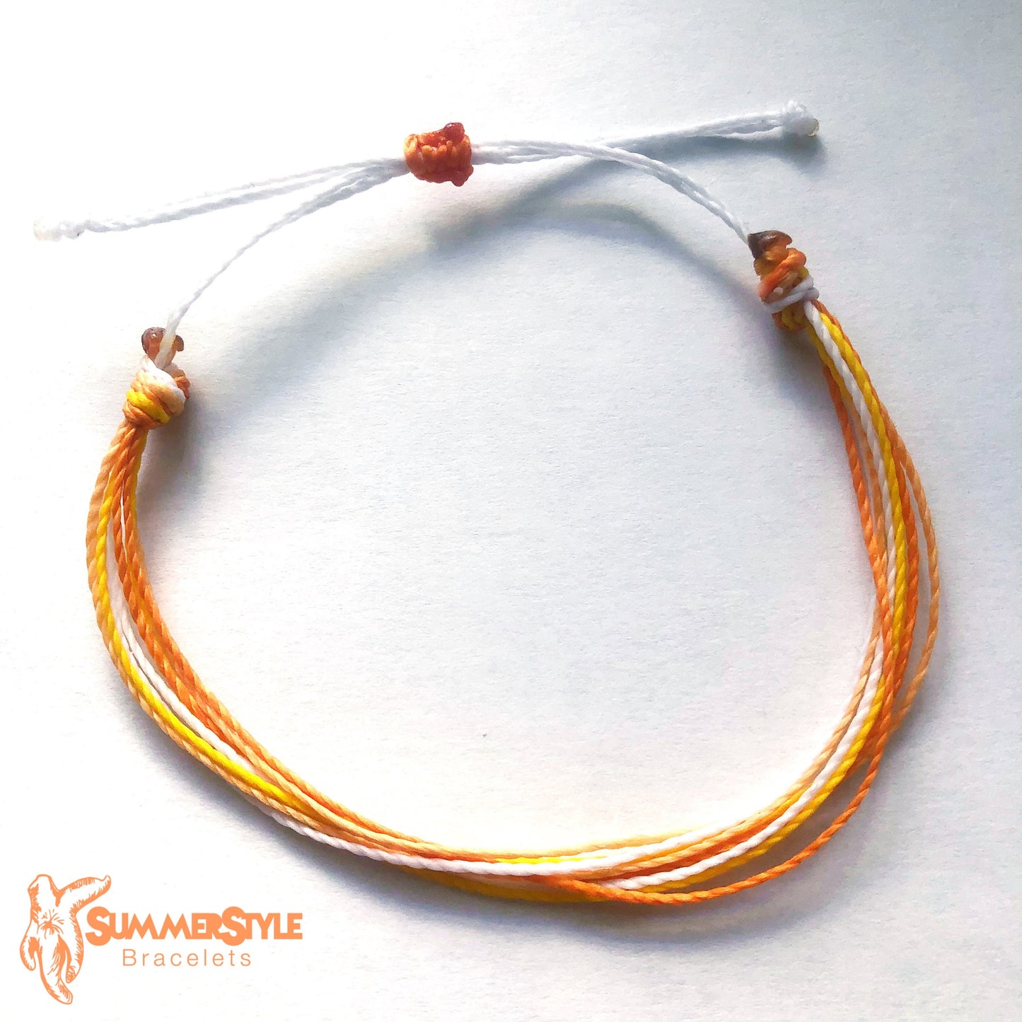 OJ in the AM Adjustable Waterproof Bracelet Pack, Orange Gift, Orange Bracelet, Wax Cord Bracelet, Waterproof Cord