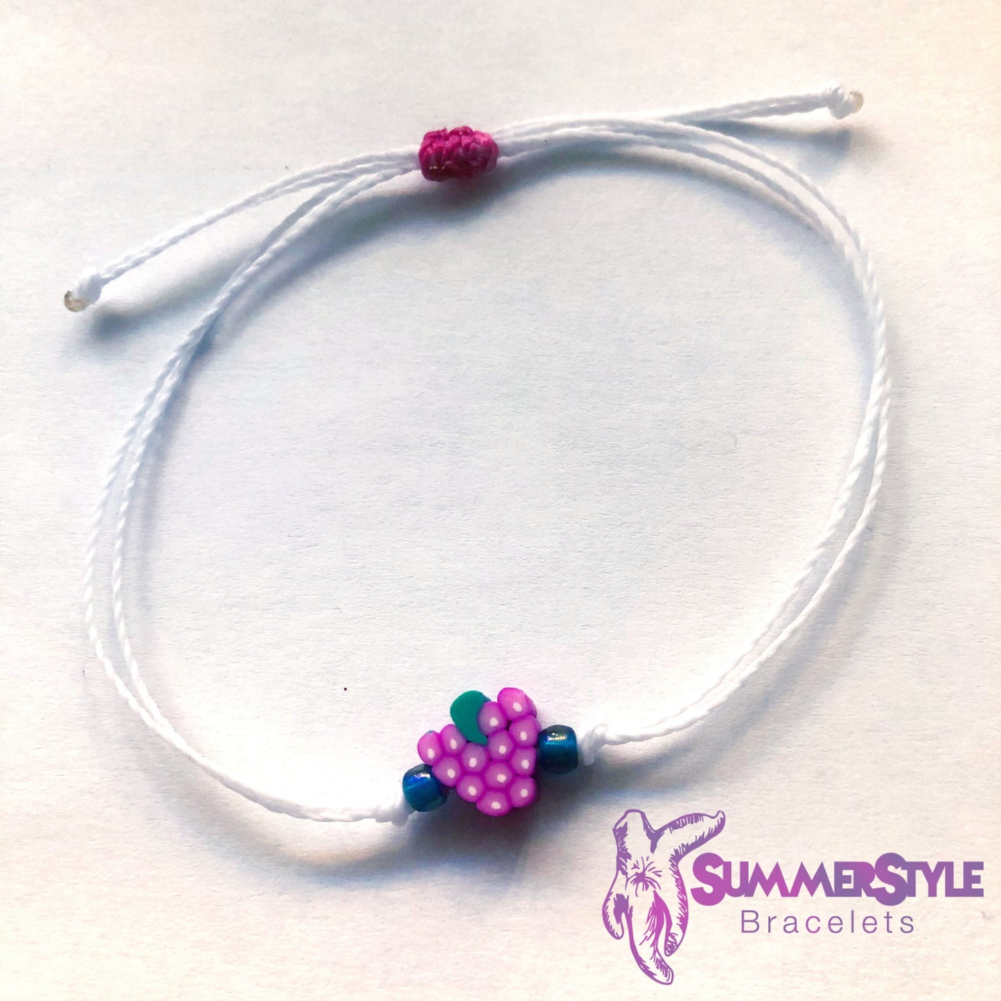 Grapes are my Jam Adjustable Waterproof Bracelet Pack, Grape Gift, Grape Bracelet, Wax Cord Bracelet, Waterproof Cord