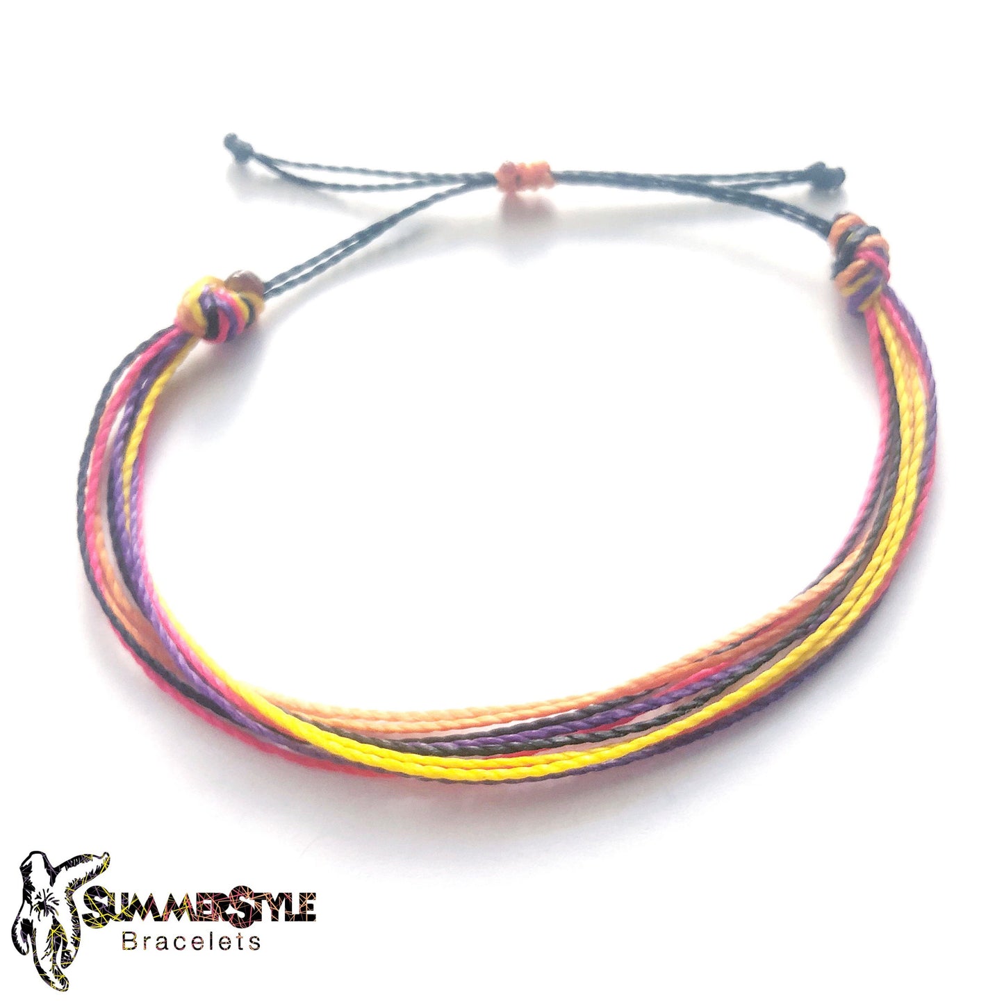 Rainbow Butterfly Adjustable Waterproof Bracelet Pack, Butterfly Gift, Butterfly Bracelet, Wax Cord Bracelet