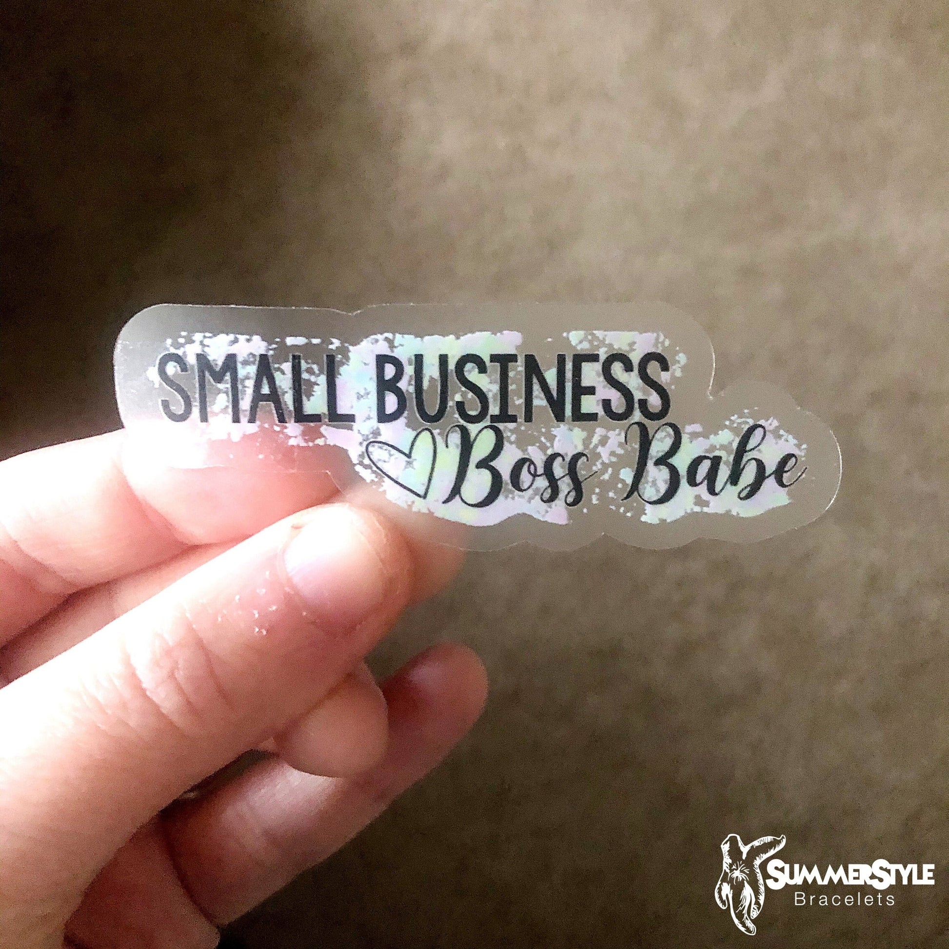 Clear Purple Watercolor Small Business Boss Babe Waterproof Sticker, Waterproof Decals, Stickers, Water Bottle Stickers