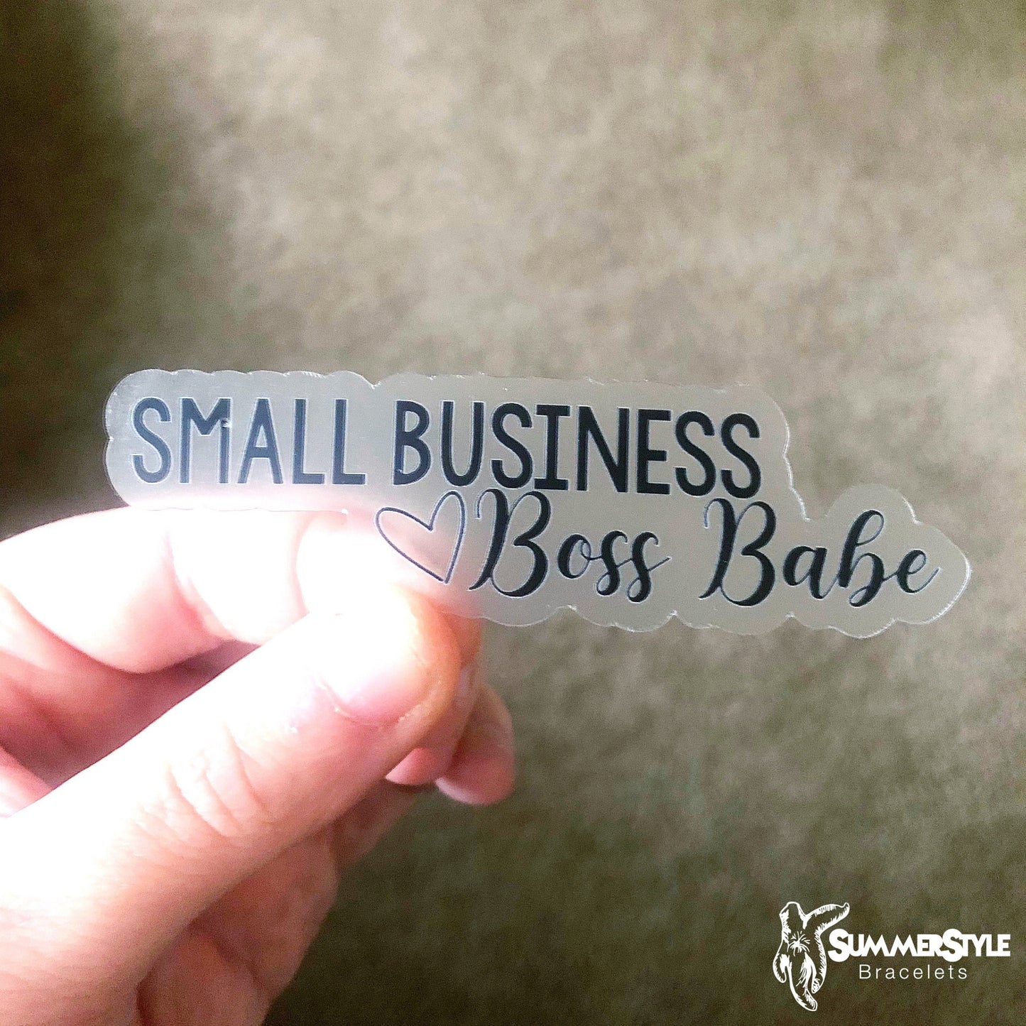 Clear Small Business Boss Babe Waterproof Sticker, Waterproof Decals, Stickers, Water Bottle Stickers