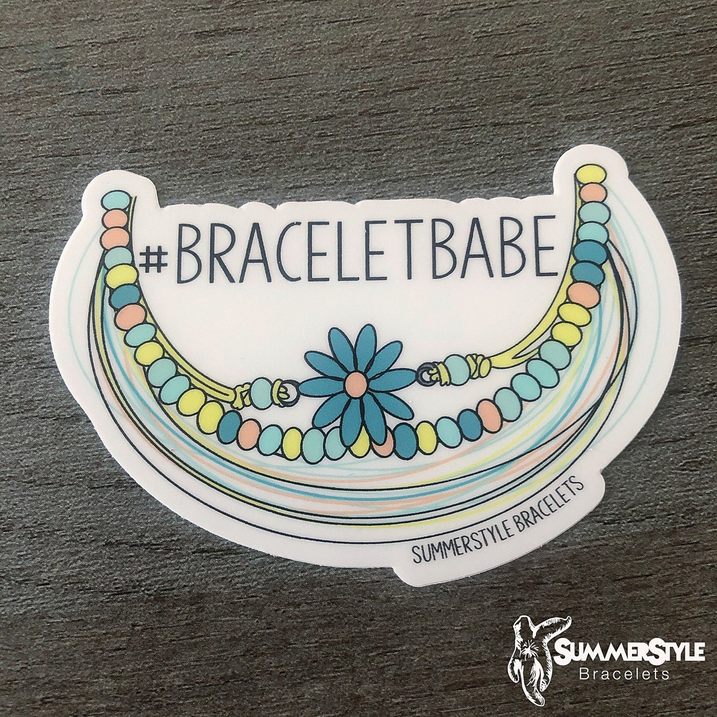 Daisy Bracelet Babe Waterproof Sticker, Daisy Sticker, Waterproof Decals, Stickers, Water Bottle Stickers