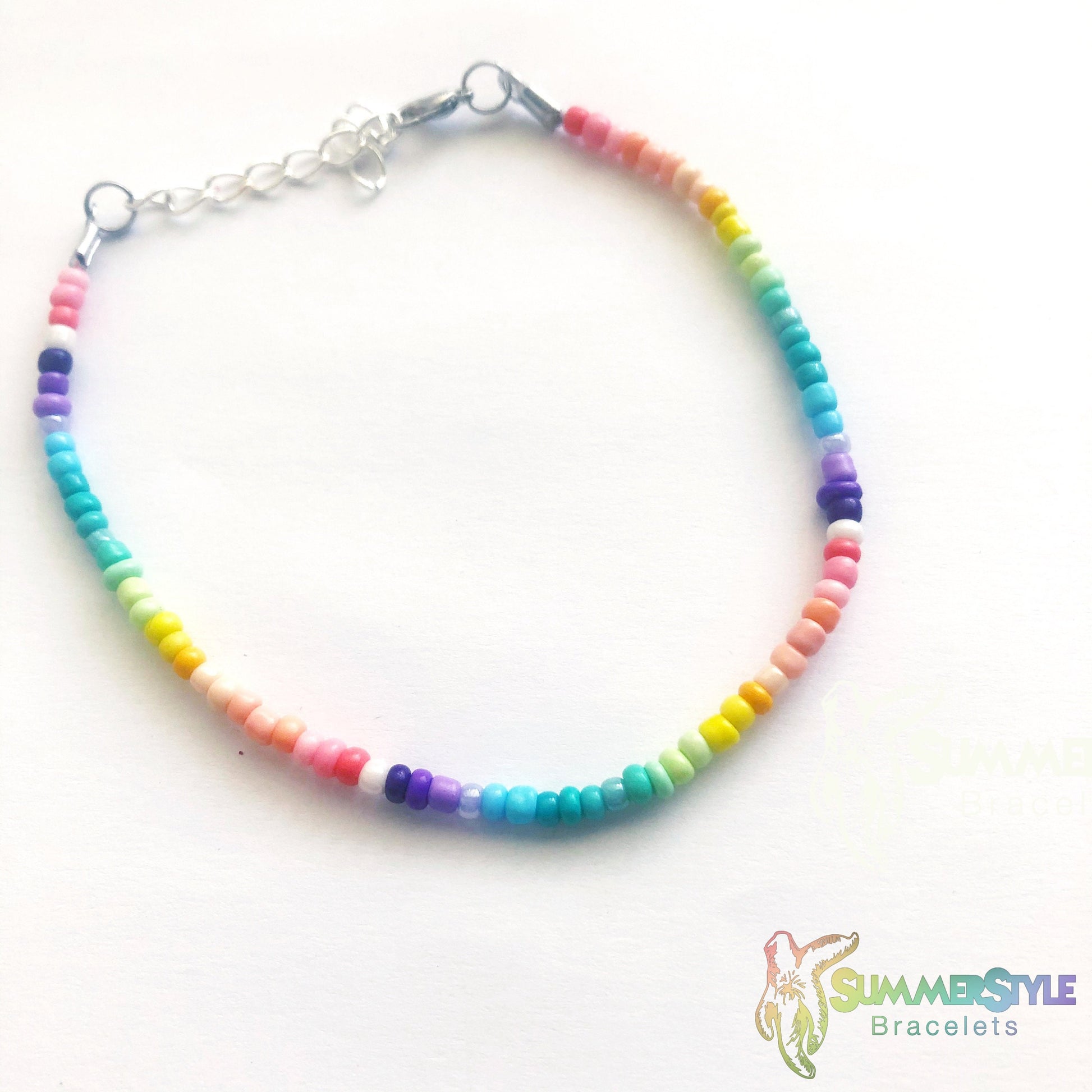 Ombré Rainbow Beaded Anklets, Ankle Bracelet, Seed Bead Anklet, Rainbow Anklet, SummerStyle Bracelets