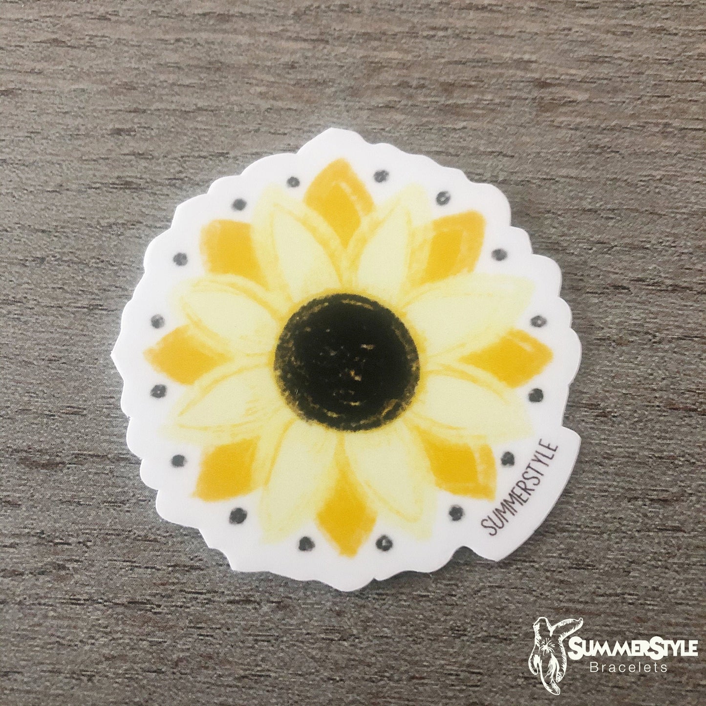 Sunny Sunflower Waterproof Sticker, Sunflower Sticker, Waterproof Decals, Stickers, Water Bottle Stickers, SummerStyle Bracelets