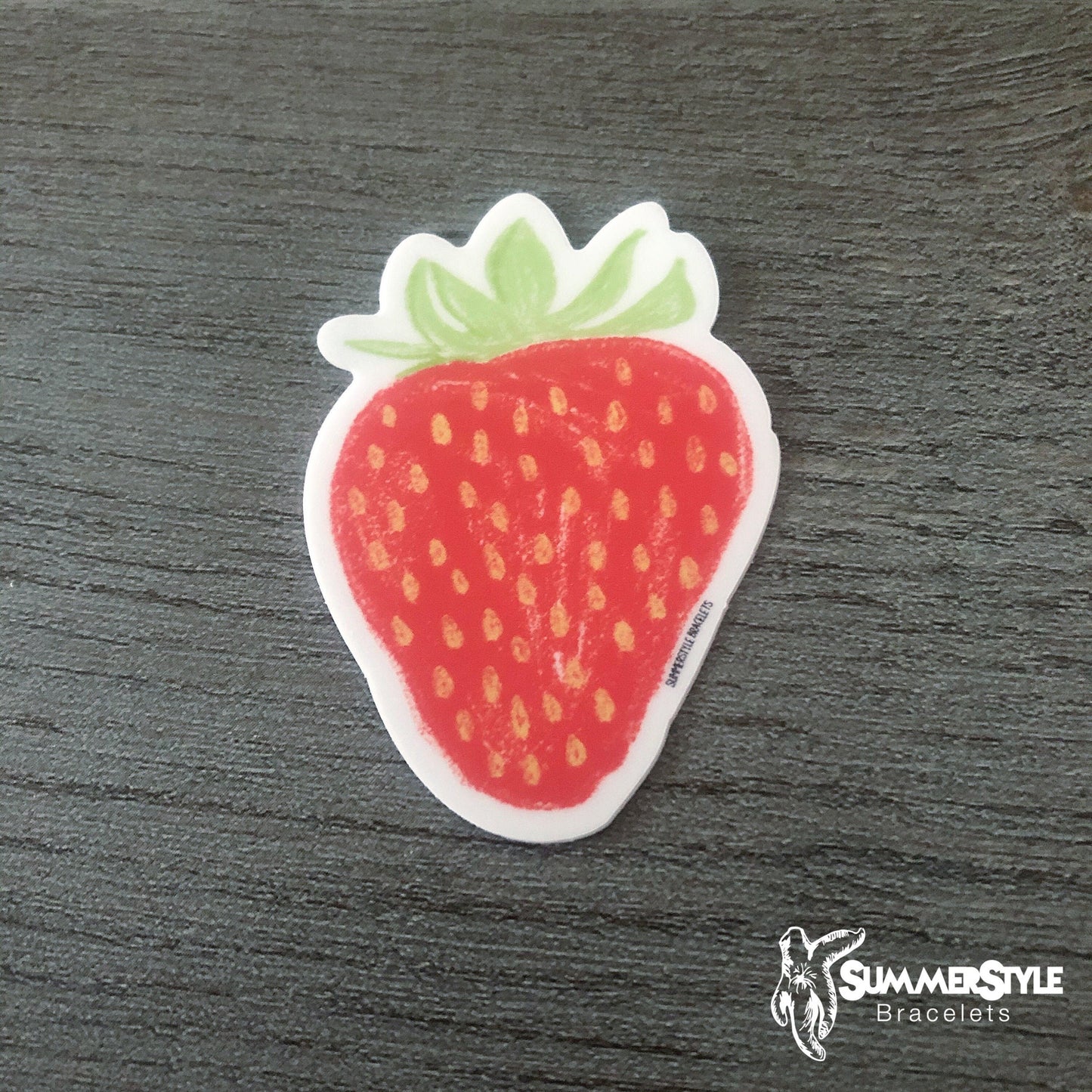 Sweet Strawberry Waterproof Sticker, Strawberry Sticker, Waterproof Decals, Stickers, Water Bottle Stickers, SummerStyle Bracelets