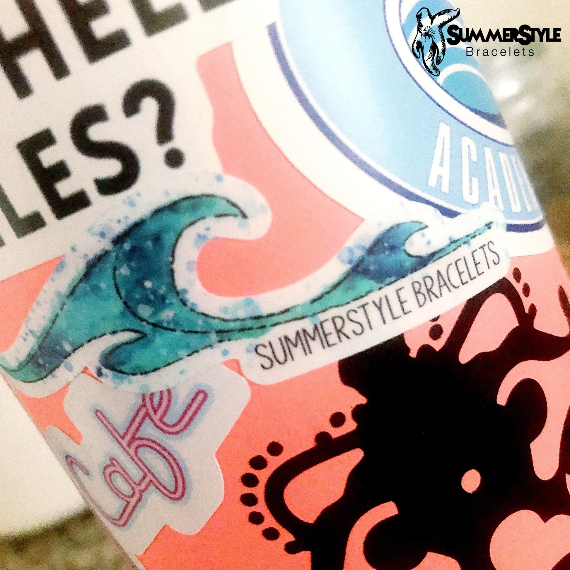 Surf the Waves Waterproof Sticker, Wave Sticker, Waterproof Decals, Stickers, Water Bottle Stickers, SummerStyle Bracelets