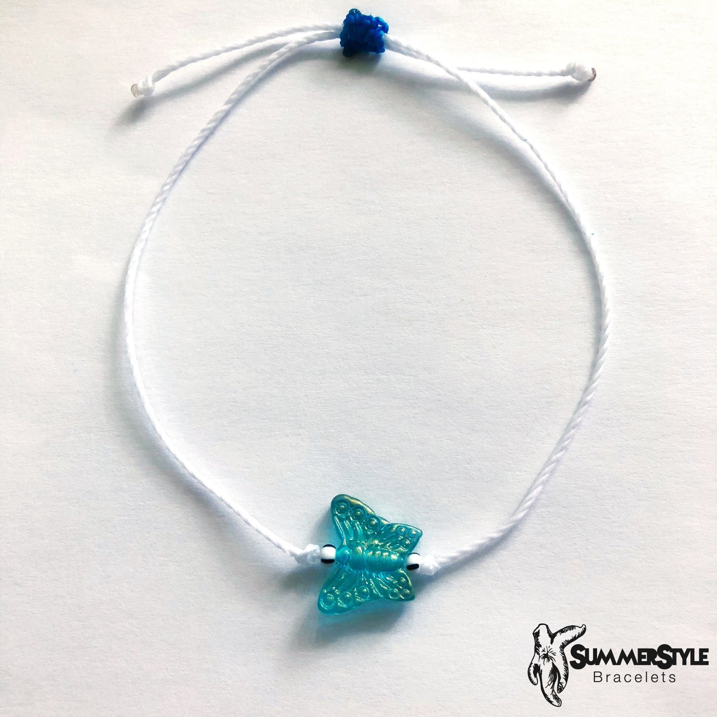 Glass Butterfly Adjustable Waterproof Bracelet, Butterfly Bracelet, Butterfly Jewelry, Stackable Bracelets, SummerStyle Bracelets