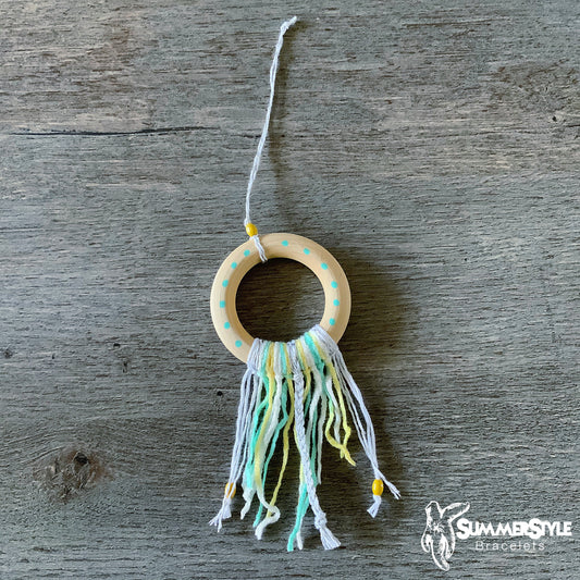 Mini Macrame Ombré Car Charm, Macrame Car Charm, Mini Boho Mobile, Boho Car Charm, SummerStyle Bracelets